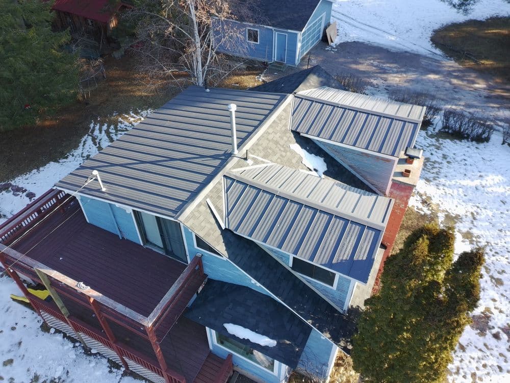 Gallery photos for Mechanical Lock Metal Roofing on Low Slope Sections in Whitefish: Image #2